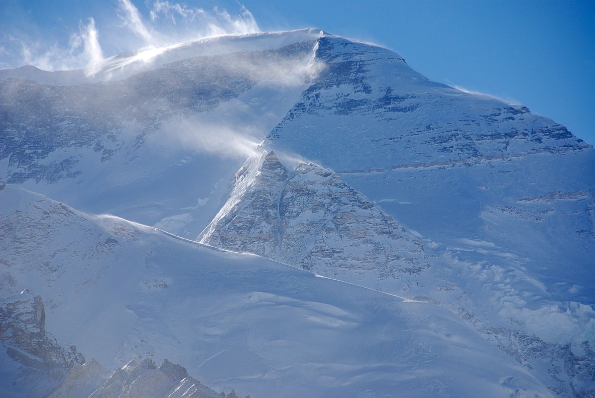 14 Cho Oyu Close Up Early Morning Just Before Intermediate Camp Here is a close up of Cho Oyu (8201m) seen from just before Cho Oyu Intermediate Camp.